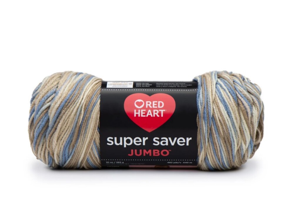 Red Heart Super Saver Jumbo Yarn – Mirage Colorway, 10oz / 283g